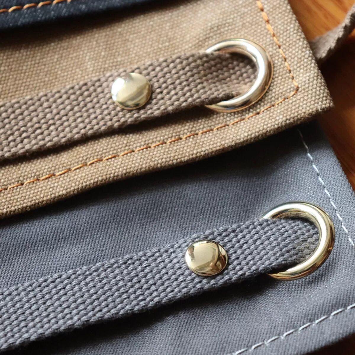 INF Tablier demi-taille long en toile noir - tablier de taille épais avec poche latérale et sangle détachable à bouton-pression