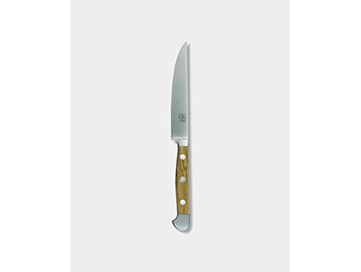 GÜDE Solingen - Porterhouse Steakmesser Glatt geschmiedet, Klingenlänge: 12 cm, Serie: ALPHA-OLIVE - Doppelkropf, Handmade Germany, Griff: Olivenholz