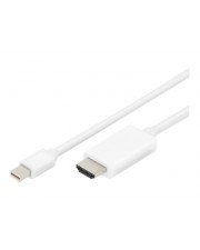 Assmann Video- / Audiokabel DisplayPort / HDMI Mini M bis M 2 m Dreifachisolierung weiß geformt 4K Unterstützung (AK-340304-020-W)
