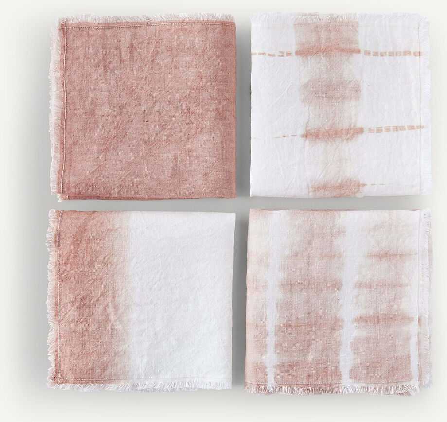 AM.PM Lot de 4 serviettes de table tie and dye Sunrise