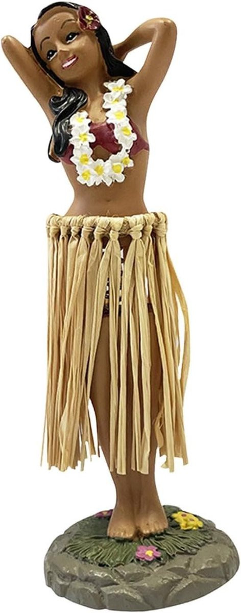 Hula Danseres Dashboard Poppetje - Bruin - 16 cm