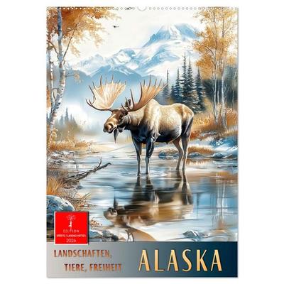 Alaska - Landschaften, Tiere, Freiheit (Wandkalender 2026 DIN A2 hoch), CALVENDO Monatskalender