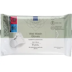 Waschhandschuhe Abena feucht weiß 23x15,5 cm 8 Stück/Pack, Einmalgebrauch, Farbstoff- und Parfümfrei