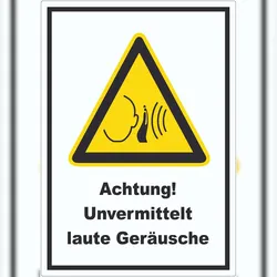 HB-Druck Achtung Unvermittelt laute Geräusche Aufkleber A0 (841x1189mm)