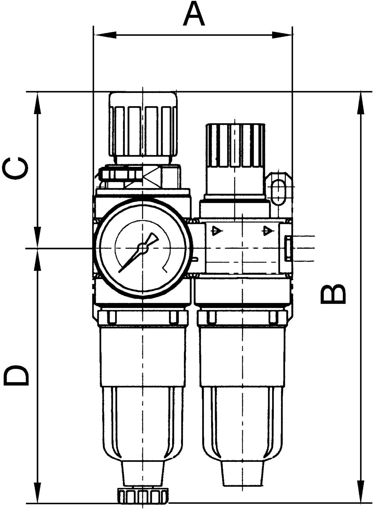 Riegler Wartungseinheit 2-tlg. »Standard-mini«, PC-Behälter, BG 0, G 1/8 (823 K)