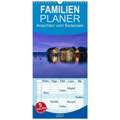 Familienplaner 2027 - Ansichten vom Bodensee mit 5 Spalten (Wandkalender, 21 x 45 cm) CALVENDO