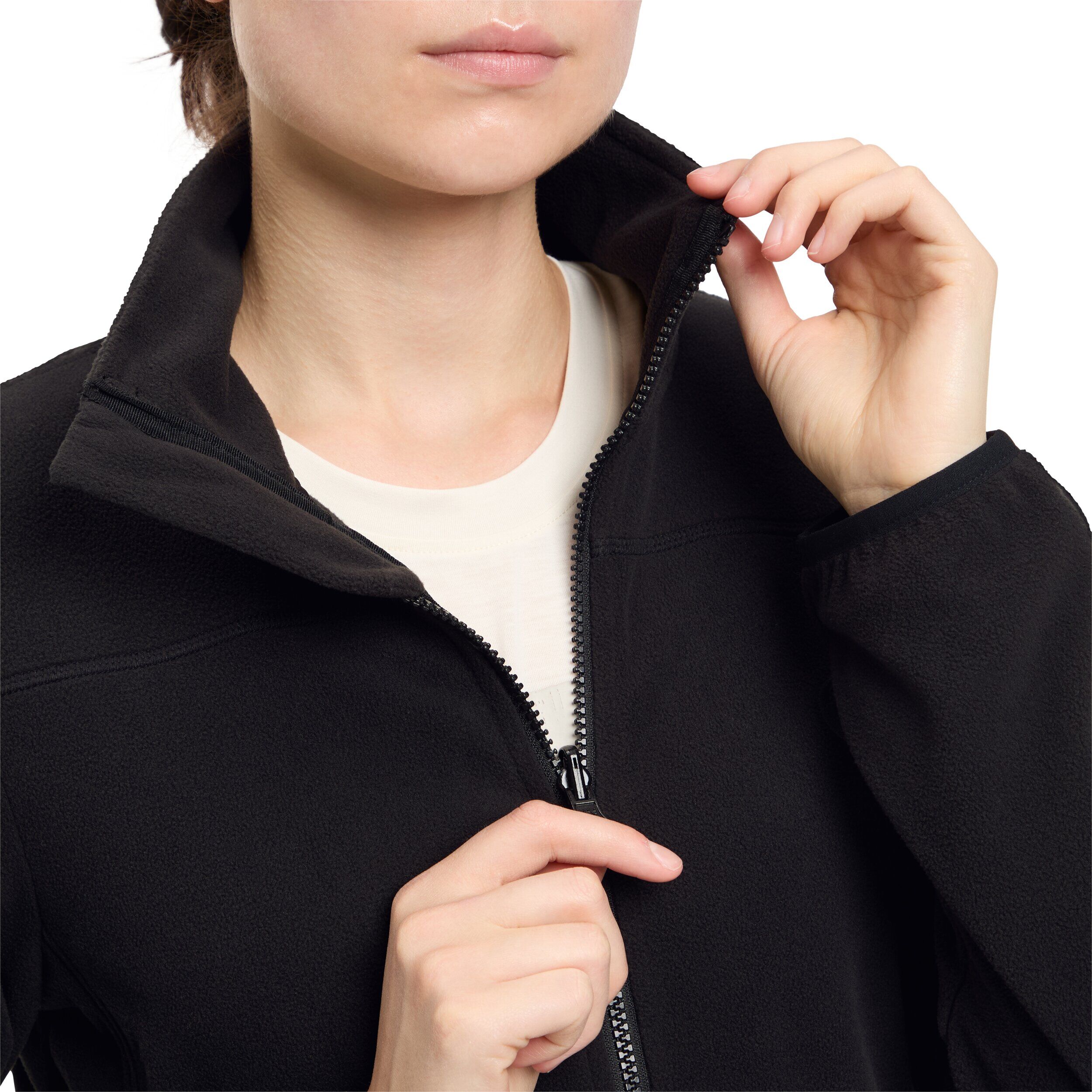 Fleecejacke MCKINLEY "Unterjacke Carol W", Damen, Gr. 44, schwarz (schwarz night), Obermaterial: 100% Polyester, Jacken Fleecejacke schwarz night 44