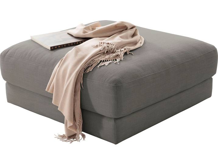Polsterhocker, Grau, 100x100 cm, 100% Polyester, Mit Flecken-Schutz-Bezug, Modern, Candy-Polstermöbel