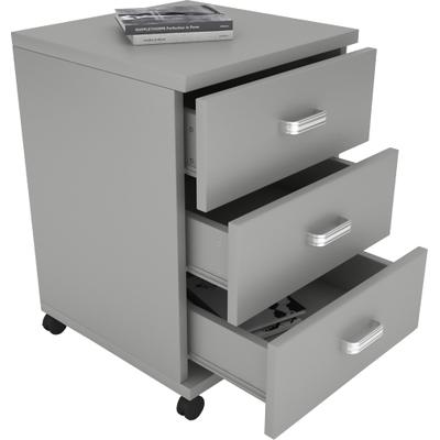 Rollcontainer VCM "Holz Rollcontainer Bürocontainer Schublade Tobila", grau, B:45cm T:44cm, Rollwagen, Rollcontainer