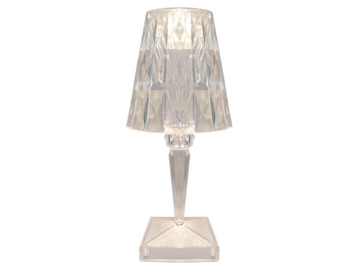USB-aufladbare Lampe TIFFANY 26.5cm durchsichtig