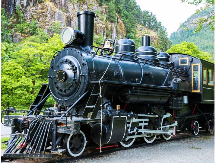 Fototapete PAPERMOON Old Steam Locomotive , bunt, B:4m L:2,6m, Vlies, Tapeten, Fototapete