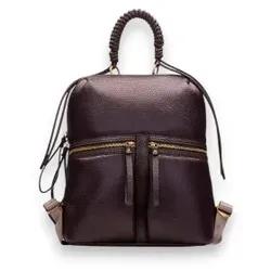 Hispanitas für Damen. BI264946 Rucksack mit Reißverschlüssen braun (OSFA), Öko-Leder, Lässig