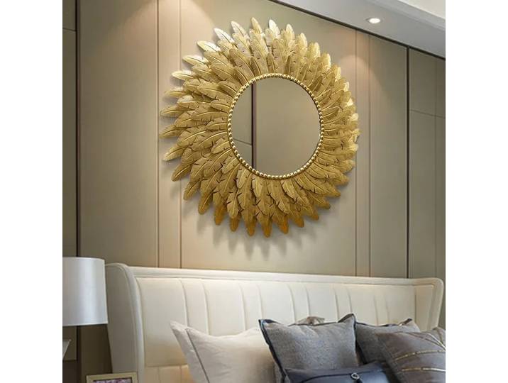 Grand miroir décoratif mural maquillage verre or rond chambre miroir décoratif corps complet Espejo Redondo chambre décor esthétique