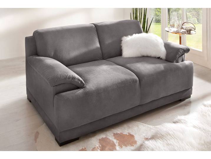 2-Sitzer HOME AFFAIRE Telos, Boxspring-Federung toller Sitzkomfort, zeitlos & komfortabel , grau, B:186cm H:80cm T:96cm, Chenille (100% Polyester);Microfaser-PRIMABELLE (100% Polyester);dicke Luxus-Microfaser in Lederoptik (100% Polyester), Sofas, 2-Sitzer, mit Boxspring-Federung