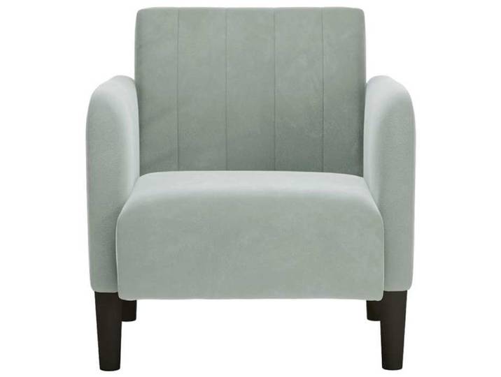 Gris Fauteuil simple - SWEETY Fauteuil - avec accoudoirs gris clair 54cm velours 68x68x70cm CL28968444411