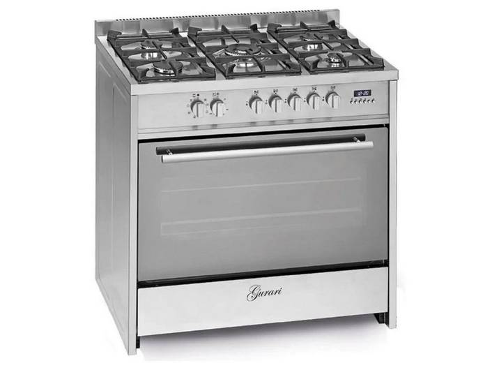 GURARI Gas-Standherd GCH E 911 X//5 Jahres Garantie, mit 1-fach-Teleskopauszug, Gas Elektro Standherd 90 cm/ Range Coocker / 121L / 8 Funktionen