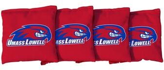 Skip's Garage Massachusetts Lowell UMASS River Hawks Red Cornhole Bags