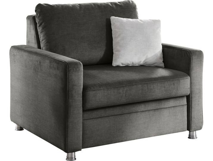 Schlafsofa, 100% Polyester, Anthrazit, 106×90×100 cm, Mit Längsschläferfunktion, Modern