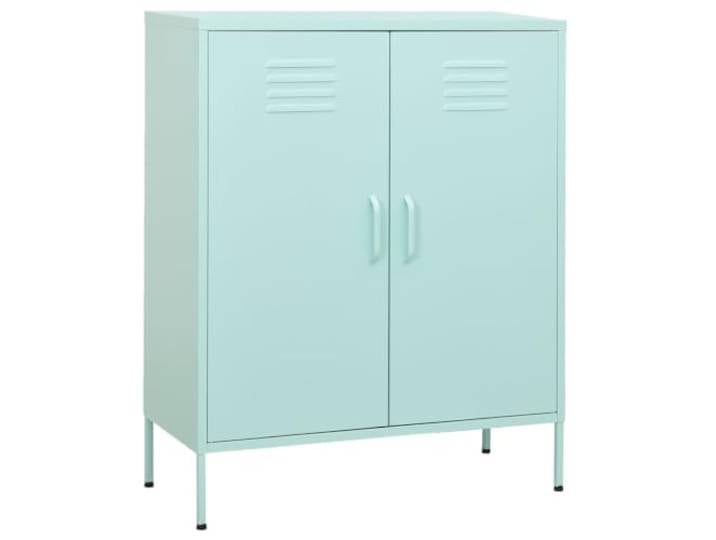 KGHFDVB Lagerschrank Minzgrün 80x35x101,5 cm Stahl 2 Türen, Verstellbare Stellfüße, Robust & Langlebig, Vielseitig Einsetzbar