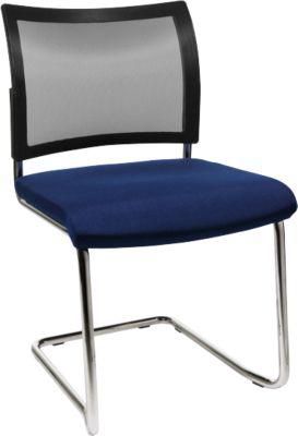 Freischwinger SEAT POINT, Netz, ohne Armlehnen, stapelbar, im 2er-Set, blau