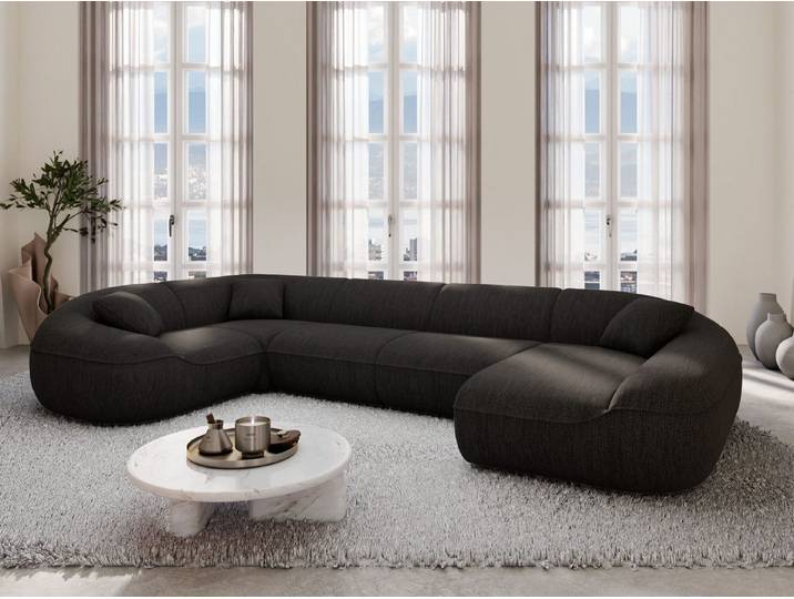 Sofa Dreams Wohnlandschaft XL Stoff Wohnlandschaft Solmare U-Form, Wohnlandschaft, U-Form, Moderne Wohnlandschaft in U-Form, 2 Zierkissen inklusive