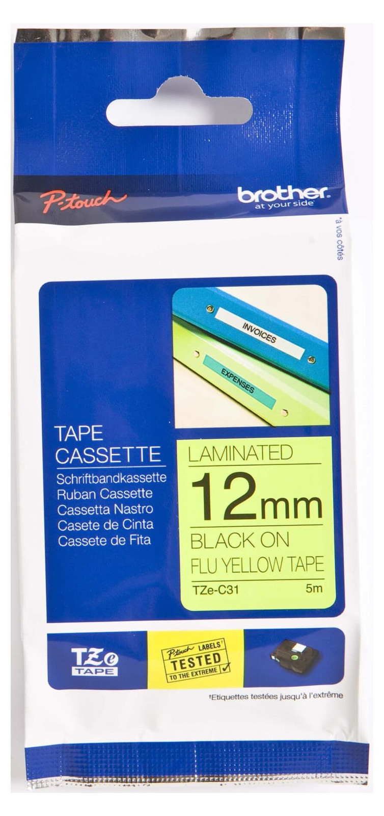 Brother TZe-C31 Labelbandcassette met 12 mm bandbreedte
