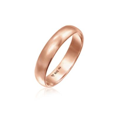 Silberring ELLI "Ring Basic Bandring Trauring Verlobung 925 Silber" Gr. 54, rosa (rosegold), Fingerringe, Damen, 54, Silber 925 (Sterlingsilber), Silberring