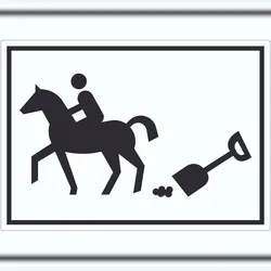 HB-Druck Bitte abäppeln Symbol Aufkleber Pferde Reitplatz A9 (37x52mm)