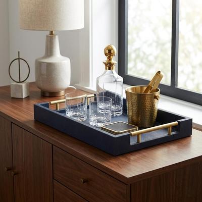 Cheungs Lusan Faux Shagreen Tray with Handles
