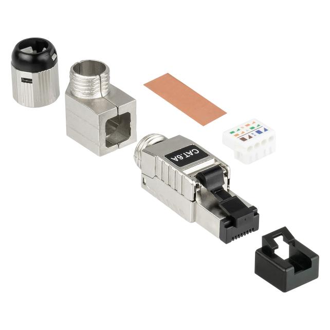 Good Connections RJ45 Stecker Cat. 6A, werkzeuglos / feldkonfektionierbar, STP geschirmt, Metall, 5 Richtungen, Good (Netzwerkkabel Stecker) (GC-N0165)