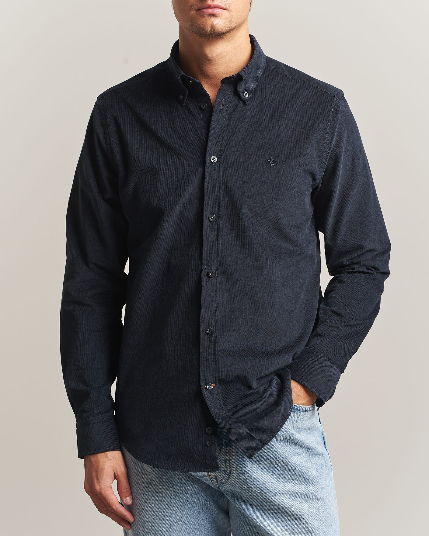Morris Douglas Cord Shirt Blue men M Blå