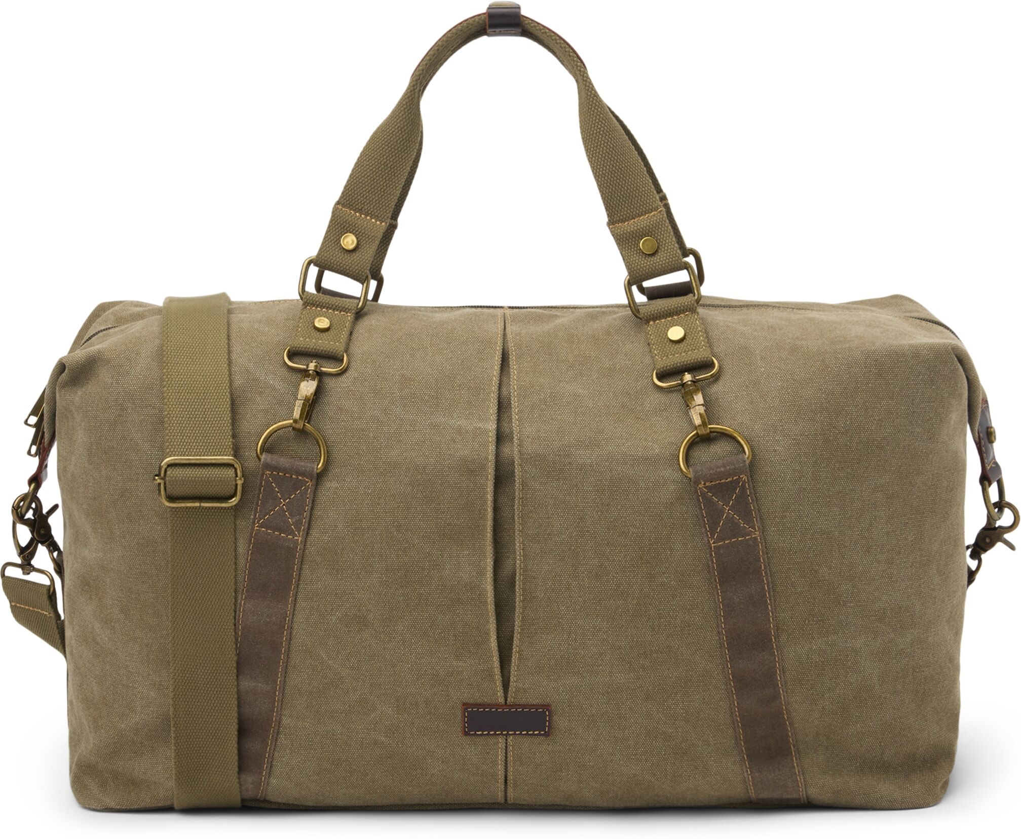 Verhunt Bolsa de viaje en canvas y piel. Verde
