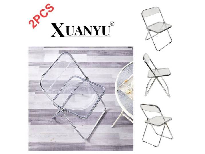 Chaise Pliante Transparente Moderne XUANYU - Convient pour Salle à Manger Salon - 2pcs