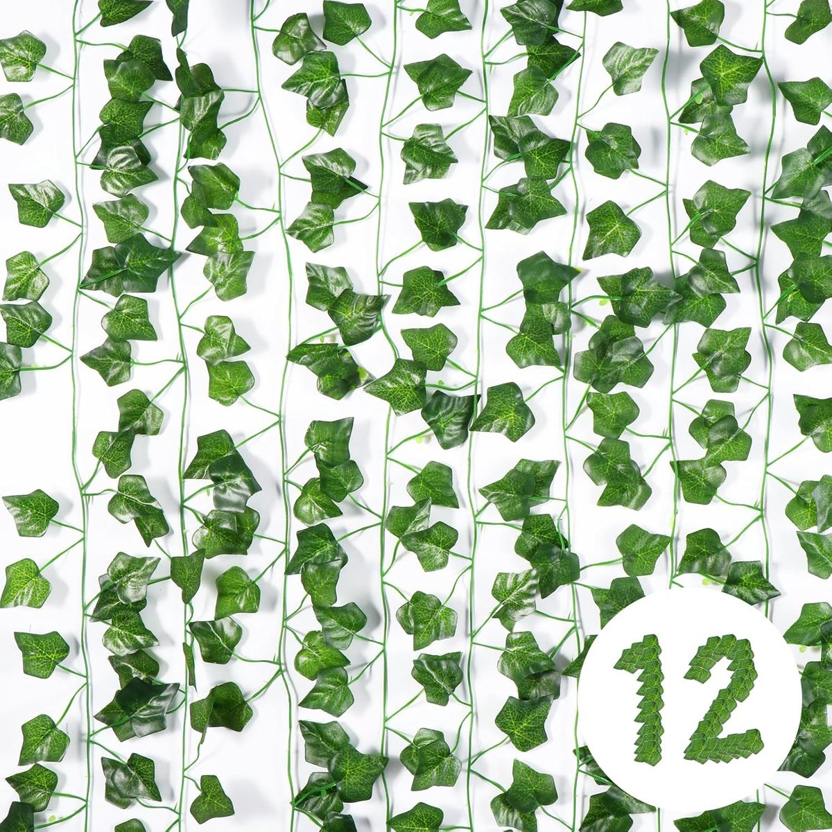 Thijox Kunstklimop Slinger 12 Stuks 2,1m - Groene Hangplant voor Decoratie