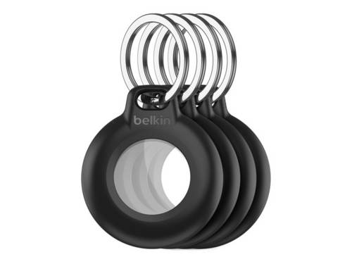 Belkin - Tasche für Airtag - Schlüsselanhänger - Kunststoff - Schwarz (Packung mit 4)