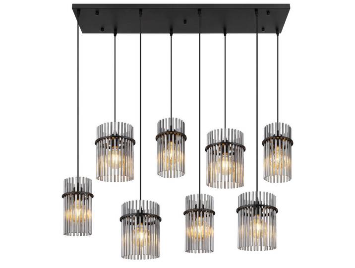 Globo Hängeleuchte, Grau, Schwarz, Metall, Kunststoff, Glas, 38x125x110 cm, CE, Lampen & Leuchten, Innenbeleuchtung, Hängelampen, Pendelleuchte