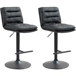 2er Set Barhocker Damar Kunstleder schwarz