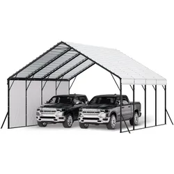 VEVOR Zeltgarage, 5,8x6x3,77 m, Carport mit stabilem Rahmen und Dach, Autogaragen-Überdachung mit abnehmbaren Seitenwänden, Mehrzweck-Autounterstand für Pickup, Boot, LKW und Traktor