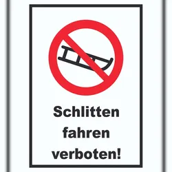 HB-Druck Schlitten fahren verboten Schild A2 (420x594mm)
