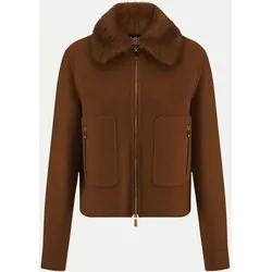 Jacke mit Fellimitat Braun 36
