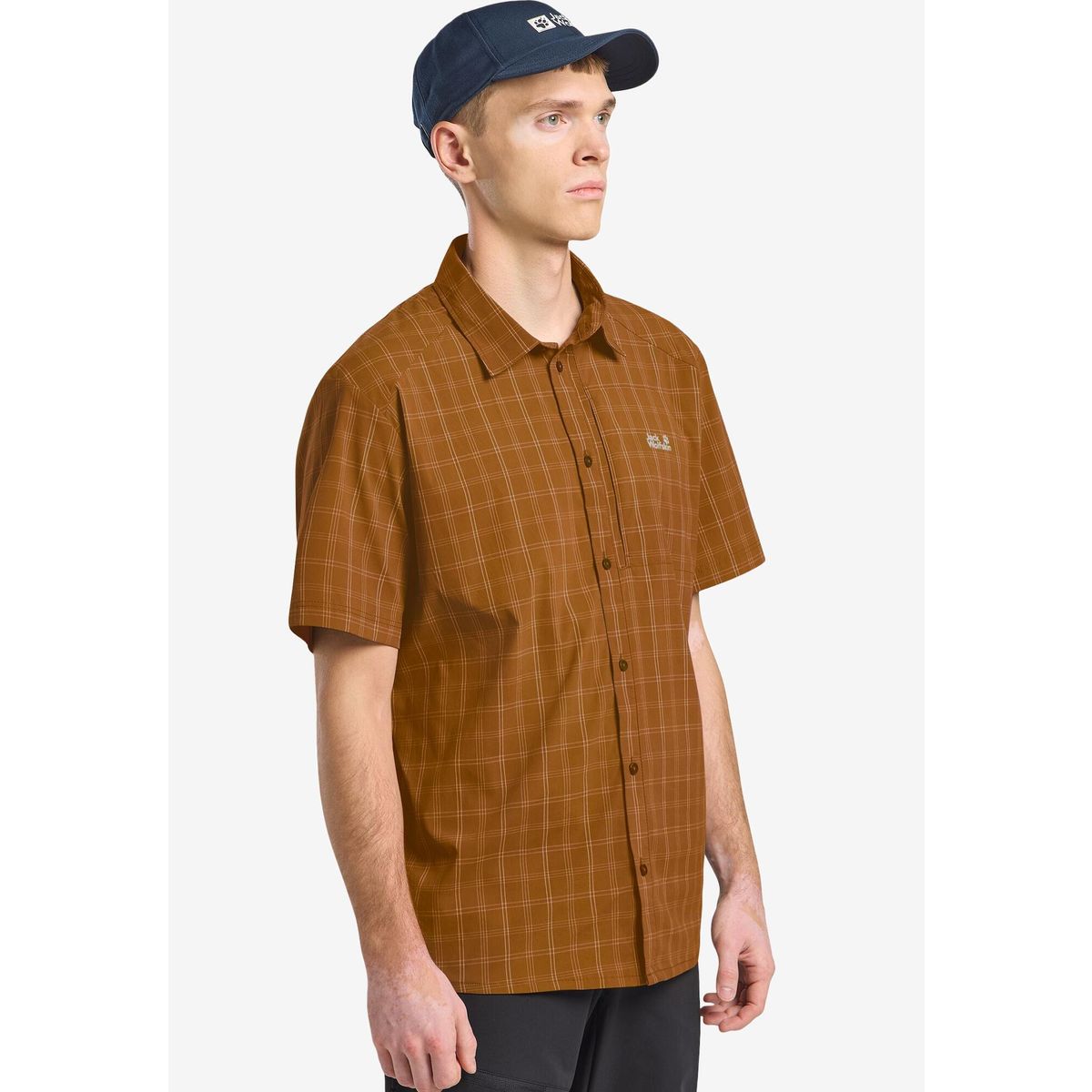 Jack Wolfskin Norbo S / S Shirt M check autumn leaves (T0384) S 1404031_T0384_A06