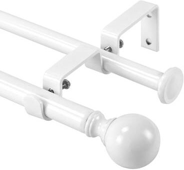 Urbanest Round Ball Designer Double Drapery Adjustable Curtain Rod & Hardware