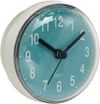 Inspire Curations 7cm Mini Waterproof Suction Cup Bathroom Clock With Quartz Movement 3