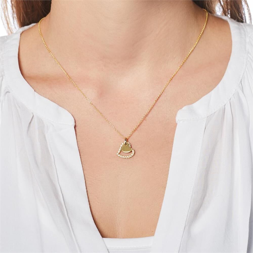 Brilladia Kette Herzen aus 585er Gold mit Diamanten gold