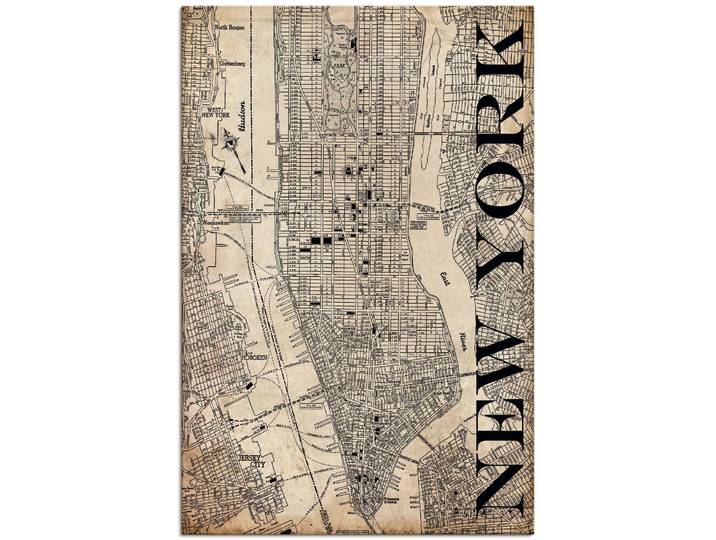 Wandbild ARTLAND New York Karte Strassen Karte Grunge , beige (farbe bild(er): naturfarben), B:40cm H:60cm, Bilder, Wandbild, als Leinwandbild, Poster in verschied. Grössen