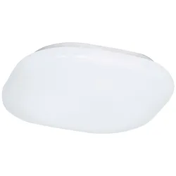 Deckenlampe Deckenleuchte Wohnzimmerlampe Esszimmerleuchte Schlafzimmerlampe, Stahl weiß quadratisch, LED 18W 1506Lm warmweiß, LxB 35x35cm