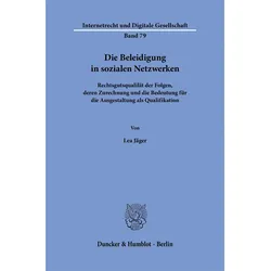 Die Beleidigung in sozialen Netzwerken, Fachbücher von Lea Jäger