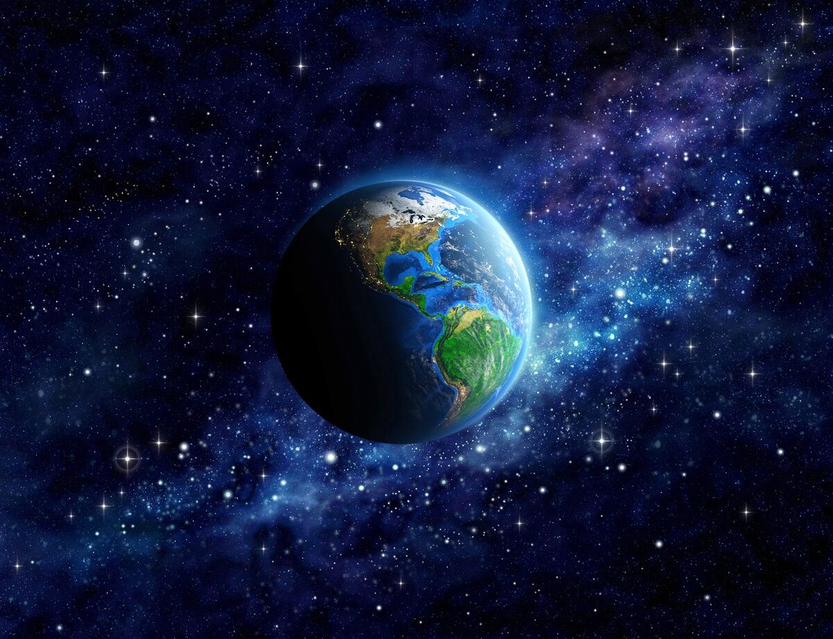 Papermoon "Planet Erde" bunt B/L: 3,5m x 2,6m, Bahnen: 7 Stk.