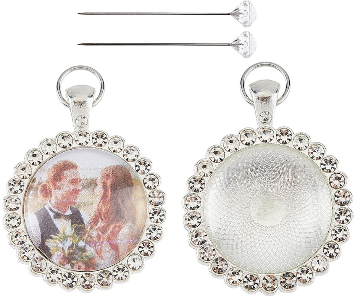 Dailygoods Boeket Foto Charm - Set van 2 Aangepaste Ovale Fotolijsten voor Bruiloft Memory