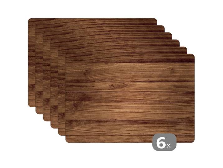 PLATZSETS 6er-Set Holzoptik - Braun 45x30 cm Tischset